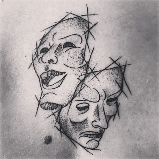 Featured image of post Comedy Tragedy Masks Tattoo