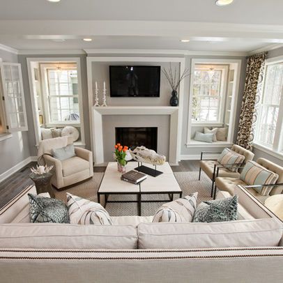 Featured image of post Family Room Fireplace Between Two Windows