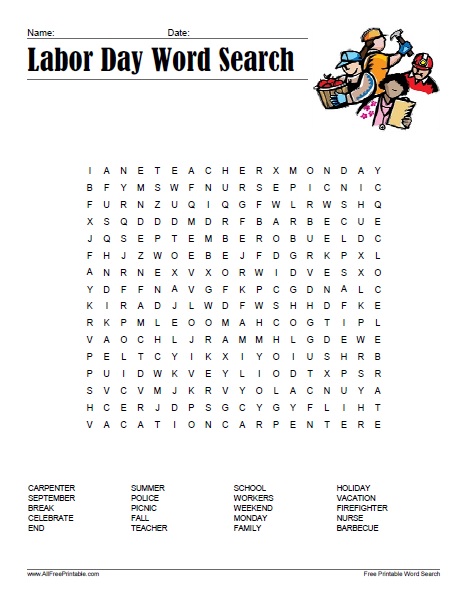 Featured image of post Labor Day Word Search