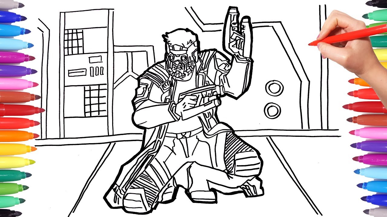 pic Star Lord Guardians Of The Galaxy Coloring Pages drawing star lord guardians of the