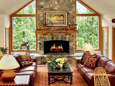 Featured image of post Stone Fireplace Between Two Windows