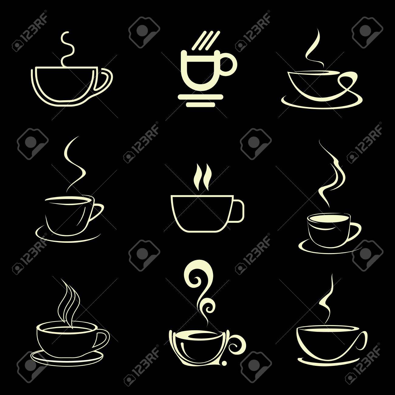 Featured image of post Taza De Cafe Dibujo Fondo Negro